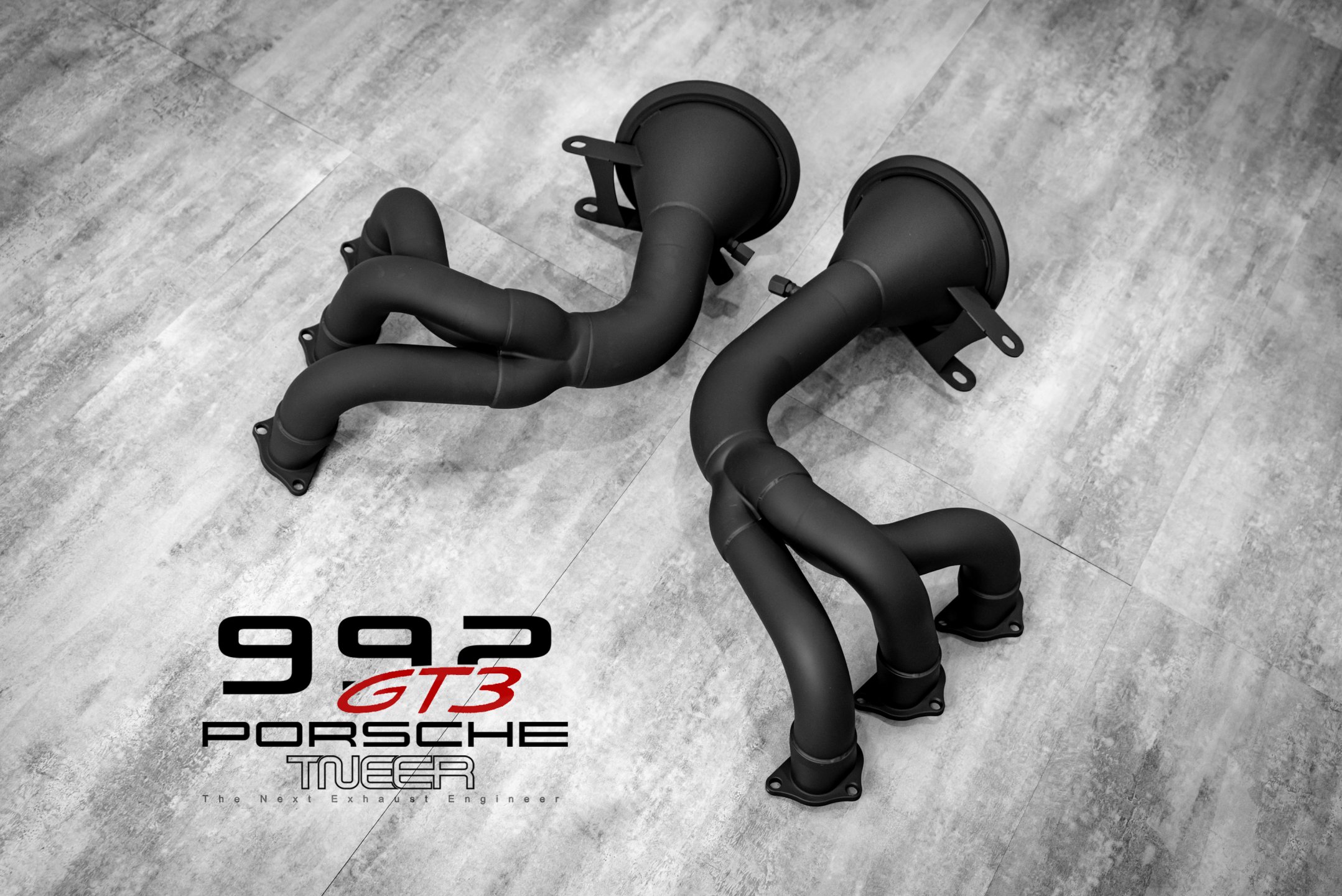 992 GT3 Catless Header - Ceramic Black