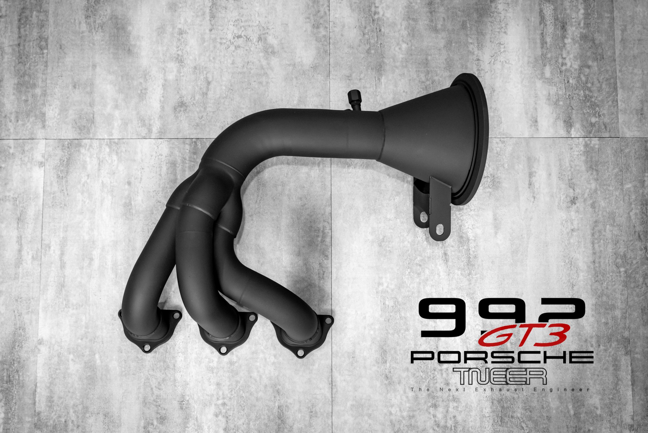 992 GT3 Catless Header - Ceramic Black