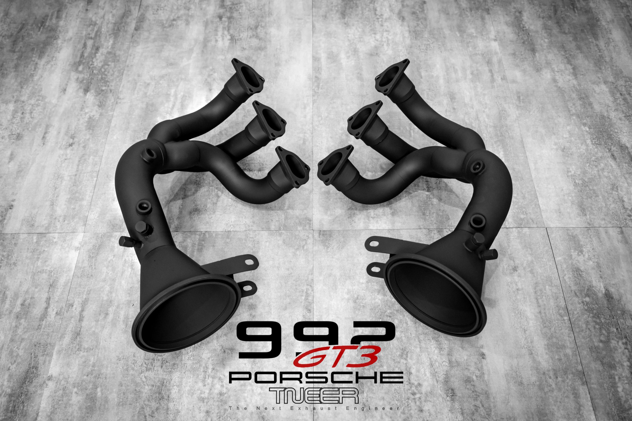 992 GT3 Catless Header - Ceramic Black