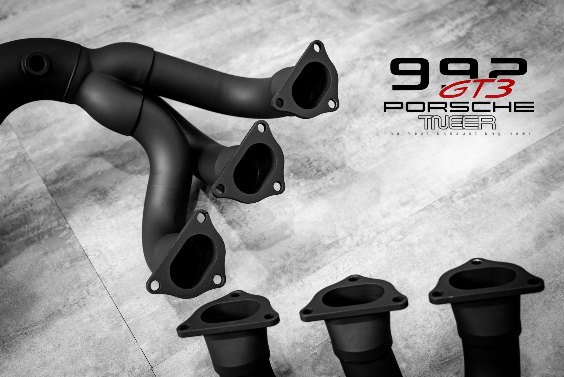992 GT3 Catless Header - Ceramic Black